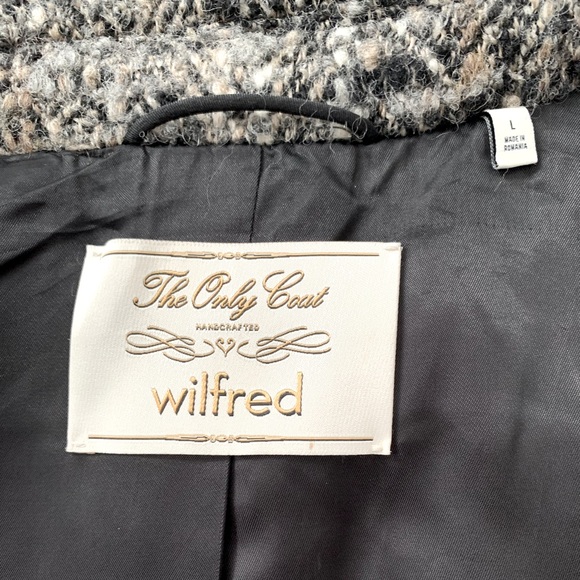 Aritzia Wilfred The New Only Tailored Coat in Grey/Black Wool Boucle Size Large - Picture 11 of 13